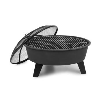 Blumfeldt Nolana, bol de foc 2-în-1, Ø73cm, arzător cu scânteie, Ø64cm, grill, oțel, negru