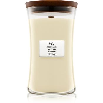 Woodwick White Teak lumânare parfumată  cu fitil din lemn 609.5 g