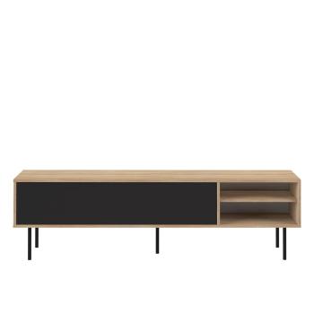 Comodă TV negru-natural  cu aspect de lemn de stejar 165x40 cm Ampère – TemaHome