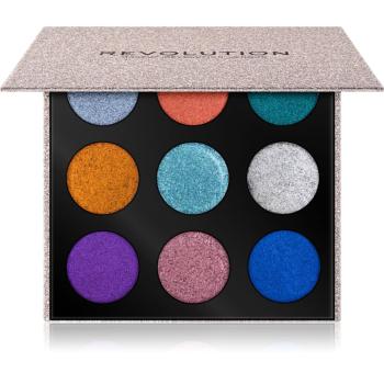 Makeup Revolution Pressed Glitter Palette paletă cu farduri cu sclipici culoare Illusion 10.8 g