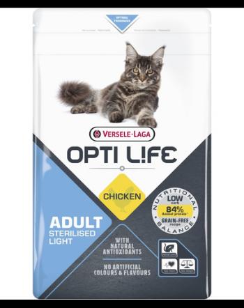 VERSELE-LAGA Opti Life Cat Sterlised/Light Chicken 1 kg hrana pisici sterilizate, cu pui