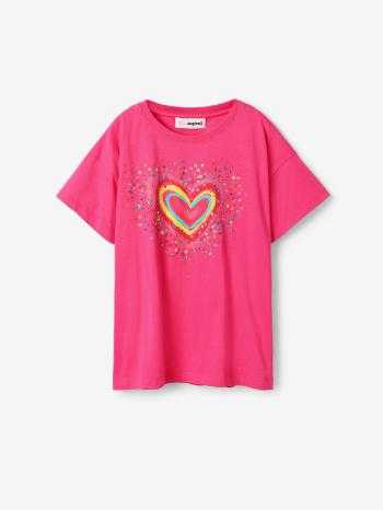 Desigual Heart Tricou pentru copii Roz