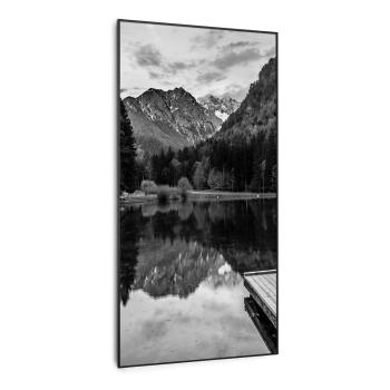 Klarstein Wonderwall Air Art Smart, încălzitor cu infraroșu, mare alb-negru, 60 x 120 cm, 700 W