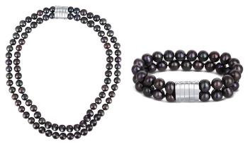 JwL Luxury Pearls Set avantajos de bijuterii cu perle JL0599 și JL0657 (brățară, colier)