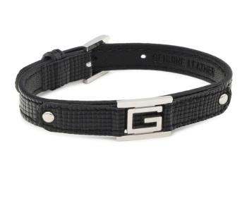 Guess Brățară din piele neagră pentru bărbați Genuine Leather UMB01367