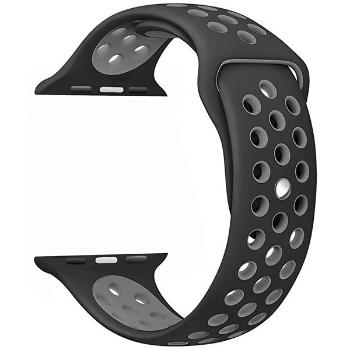 4wrist Curea din silicon Apple Watch - Black / Gri 42/44 mm