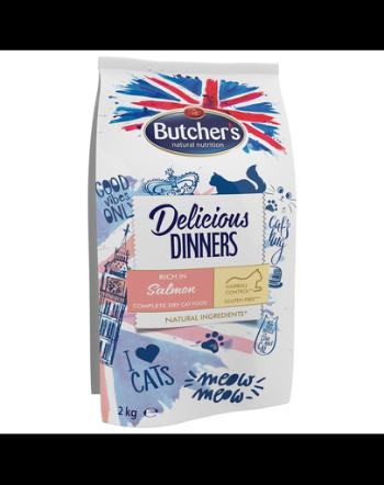 BUTCHER'S Delicious Dinners Cat, hrană uscată cu somon 2 kg