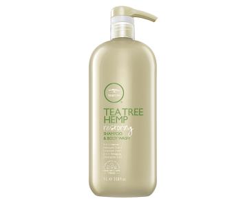 Paul Mitchell Șampon și gel de duș restaurator din cânepă 2în1 Tea Tree Hemp (Restoring Shampoo & Body Wash) 1000 ml