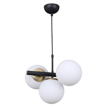 Lustră alb-negru  cu abajur din sticlă ø 15 cm Cascade – Squid Lighting