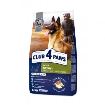 CLUB 4 PAWS Premium Scout, M-XL, Pui, hrană uscată câini, activitate intensă, 5kg