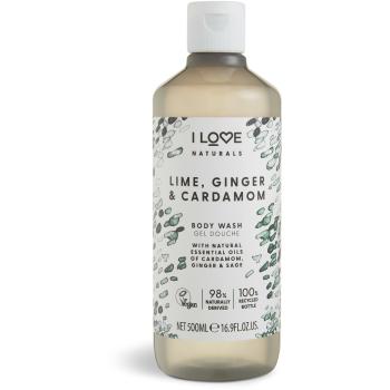 I Love Gel de duș hidratant Naturals Lime, Ginger & Cardamon (Body Wash) 500 ml