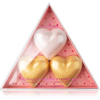 I Heart Revolution Fizzer Kit Mettalic Heart tablete colorate efervescente pentru baie 120 g
