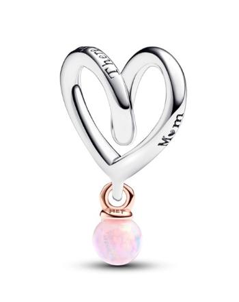 Pandora Mărgele delicate Inimă cu opal sintetic Moments 783242C01