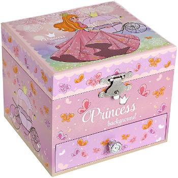 Troli Cutie de bijuterii cu muzică pentru copii cu o prințesă și o balerină dansatoare JMC011PK