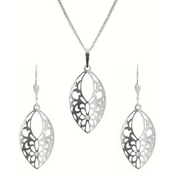 Praqia Jewellery Set modern de bijuterii din argint KO5147_NA0941( pandantiv, lanț,cercei)