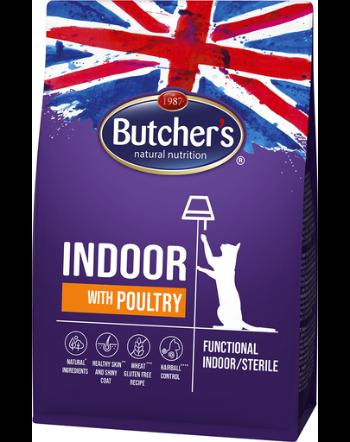 BUTCHER'S Functional Cat Indoor cu pasare 800 g + Sensitive cu pui 800 g