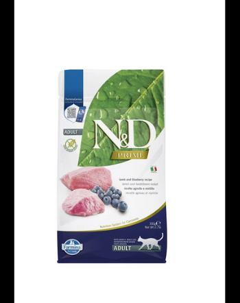 FARMINA N&amp;D Prime Lamb &amp; Blueberry Adult cat 300 g hrana uscata pisici adulte, miel si afine