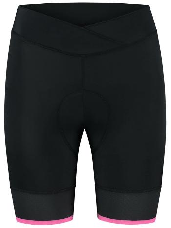 Ciclism feminin pantaloni scurti Rogelli SELECT II cu captuseala cu gel negru / roz reflectorizant ROG351542