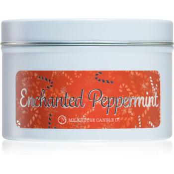 Milkhouse Candle Co. Christmas Enchanted Peppermint lumânare parfumată în placă 141 g