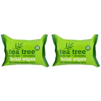 Tea Tree Facial Wipes servetele pentru curatare facial 2× 25 buc