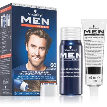 Schwarzkopf Men Perfect Anti-Grey Color Gel gel tonifiant pentru păr pentru bărbați 60 Natural Medium Brown
