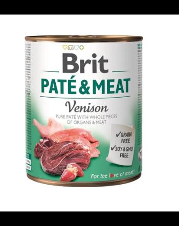 BRIT Pate&amp;Meat venison Hrana umeda pentru caini adulti, cu vanat, set 6 x 800 g