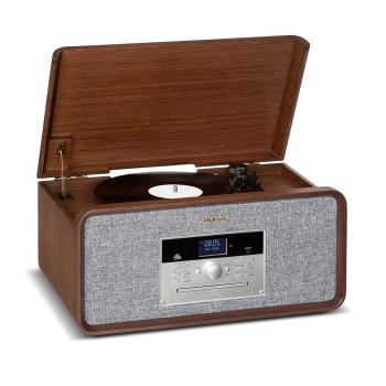 Auna Bella Ann, sistem stereo, gramofon, radio, DAB + / FM, USB, bluetooth, maro