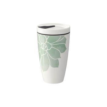 Cană de voiaj din porțelan Villeroy & Boch Like To Go, 350 ml, verde - alb