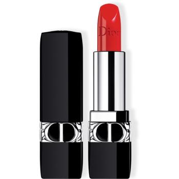 DIOR Rouge Dior ruj cu persistenta indelungata reincarcabil culoare 080 Red Smile Satin 3.5 g