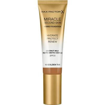 Max Factor Miracle Second Skin fond de ten crema hidratant SPF 20 culoare 10 Golden Tan 30 ml