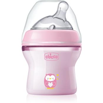 Chicco Natural Feeling Pink Girl biberon pentru sugari 0 m+ 150 ml