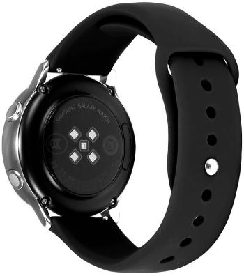 4wrist Curea din silicon pentru Samsung Galaxy Watch -Negru 22 mm