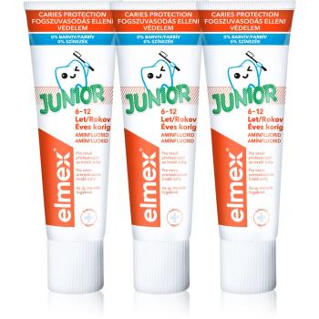 Elmex Junior 6-12 Years Pasta de dinti pentru copii. 3x75 ml