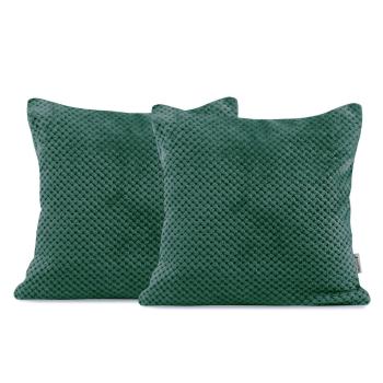 Set 2 fețe de pernă decorative din microfibră DecoKing Henry, 45 x 45 cm, verde închis