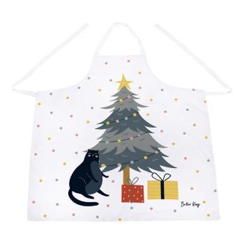 Șorț din bumbac  cu model de Crăciun Crazy Cat Xmas – Butter Kings