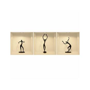Set 3 autocolante cu efect 3D Ambiance Dancing Figures