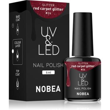 NOBEA UV & LED unghii cu gel folosind UV / lampă cu LED glossy culoare Red carpet glitter #26 6 ml