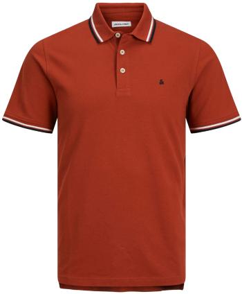 Jack&Jones Tricou polo pentru bărbați JJEPAULOS Slim Fit 12136668 Red Ochre XL