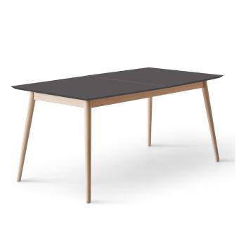 Masă de dining neagră/în culoare naturală extensibilă cu blat negru 90x165 cm Meza – Hammel Furniture