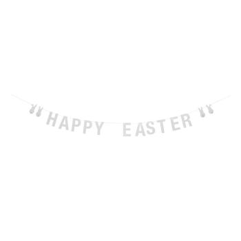 Ghirlandă din hârtie Bloomingville Happy Easter, lungime 200 cm, alb
