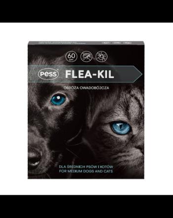 PESS Flea-Kil Zgarda antipurici si capuse, caini si pisici medii 60 cm + PESS Bio Pulbere protectie impotriva parazitilor 100 g