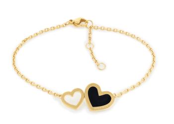 Tommy Hilfiger Brățară fermecătoare placată cu aur cu inimioare Enamel Hearts 2780740