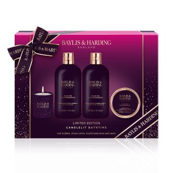 Baylis & Harding Set de îngrijire corporală cu lumânare Smochin & Rodie 4 buc