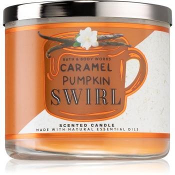 Bath & Body Works Caramel Pumpkin Swirl lumânare parfumată  cu uleiuri esentiale 411 g