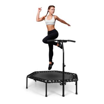 KLARFIT Jumpanatic Pro, trambulină fitness, 50 "/ 127 cm Ø, mâner, neagră