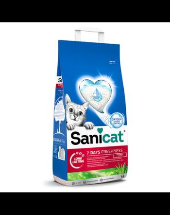 SANICAT 7 DAYS Aloe Vera nisip pentru litiera pisici, mineral 4 L