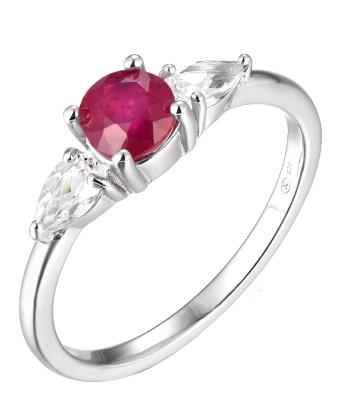 Brilio Silver Inel sclipitor de argint cu rubin Precious Stone SR09031C 60 mm