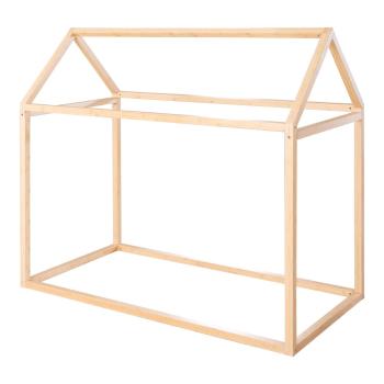 Pat pentru copii  în culoare naturală de tip casă 70x140 cm Montessori – Roba