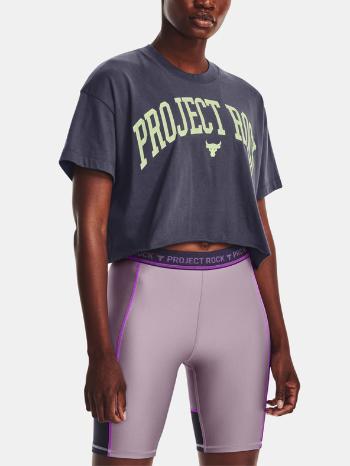 Under Armour UA Project Rock SS Crop Tricou Gri