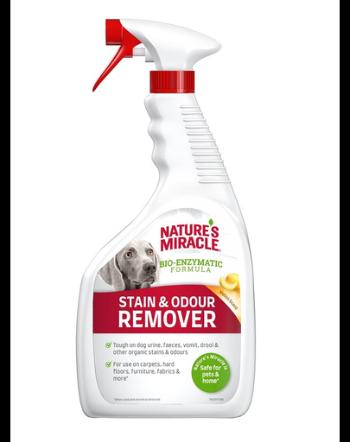 NATURE'S MIRACLE Stain&amp;Odour Remover Dog melon Spay indepartare miros si pete caini, parfum pepene 946 ml